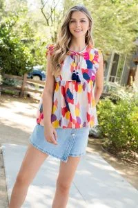 High-end Fabrics Multicolor Top