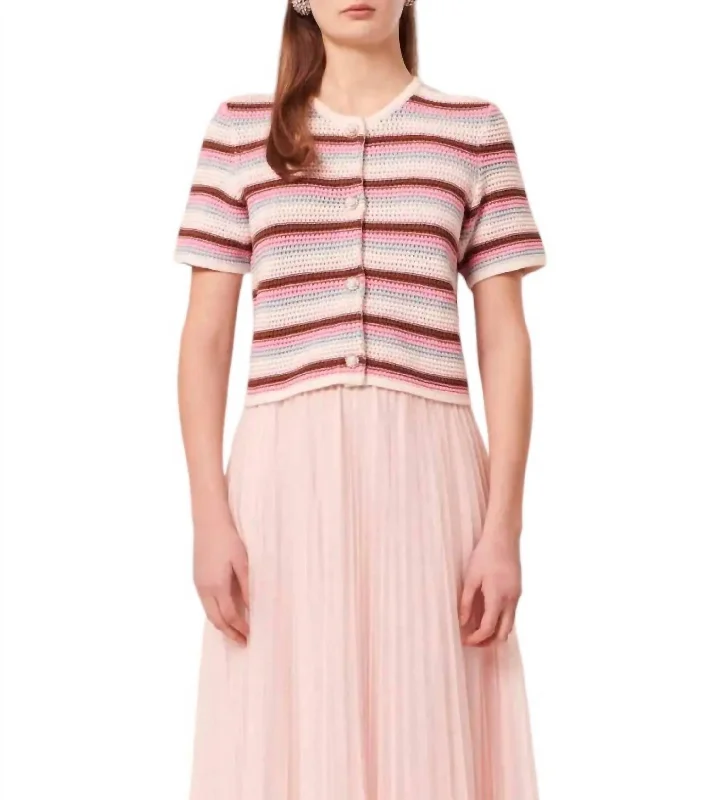 Fresh And Natural Gemila Knit Sweater In Rose