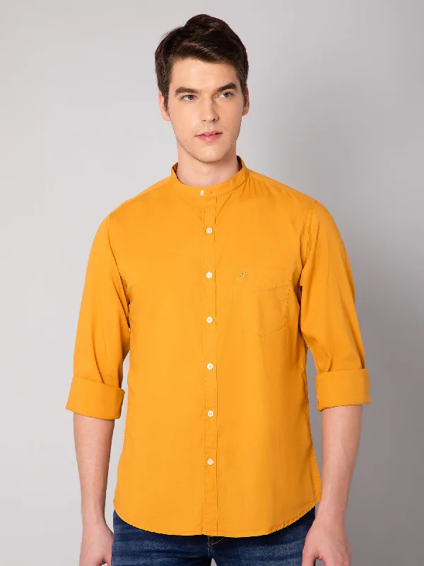 Comfortable Sweaters Men's Golden Casual Plain Full Sleeve Shirt