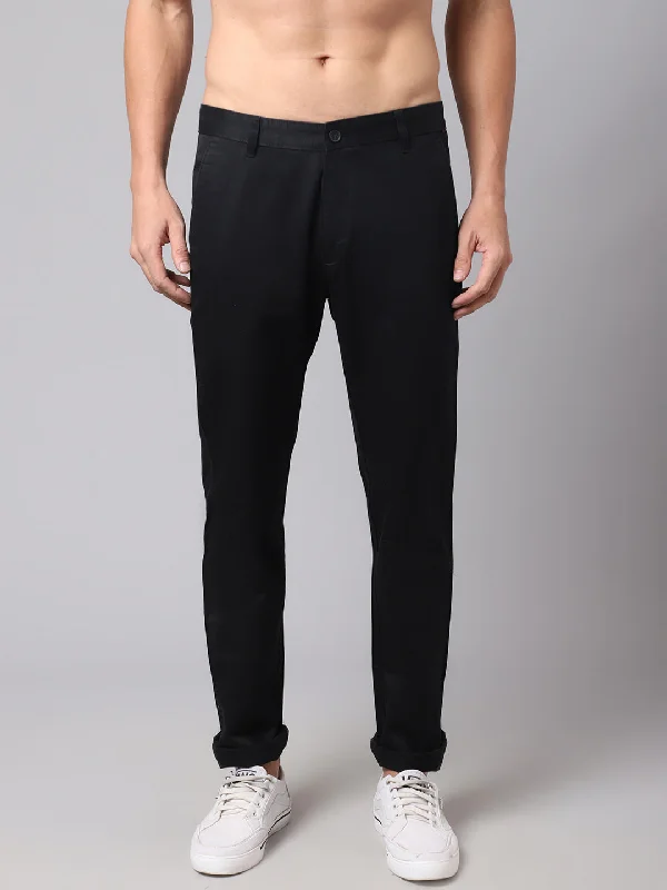 Comfortable Looks Mens Black Trouser