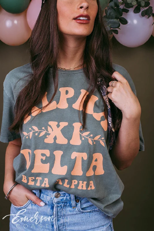 High-quality Fabrics Alpha Xi Delta Boho Recruitment T-shirt