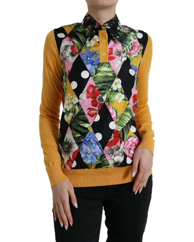 Urban Design Sense Dolce & Gabbana Patchwork Cashmere Henley Sweater