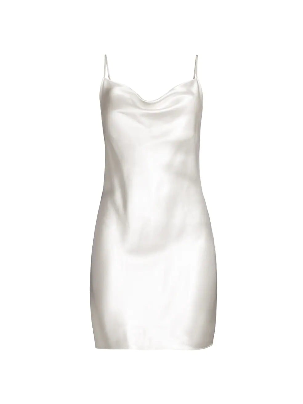 Elegant And Lazy Short Cowl Neck Slip in Ivory