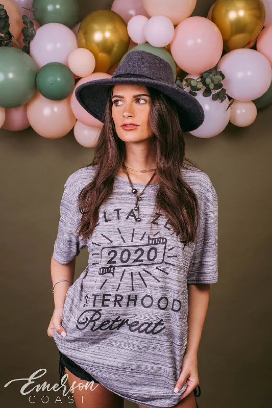 Loose Fit Delta Zeta Heather Grey Sisterhood Retreat Tshirt