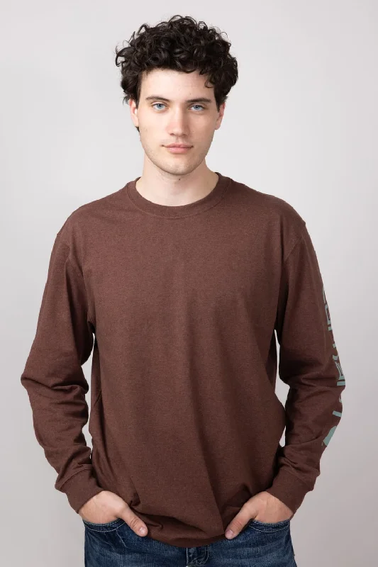 Urban Chic Carhartt Loose Fit Heavyweight Logo Graphic Long Sleeve T-Shirt for Men in Mocha | K231-B86-MOCHA