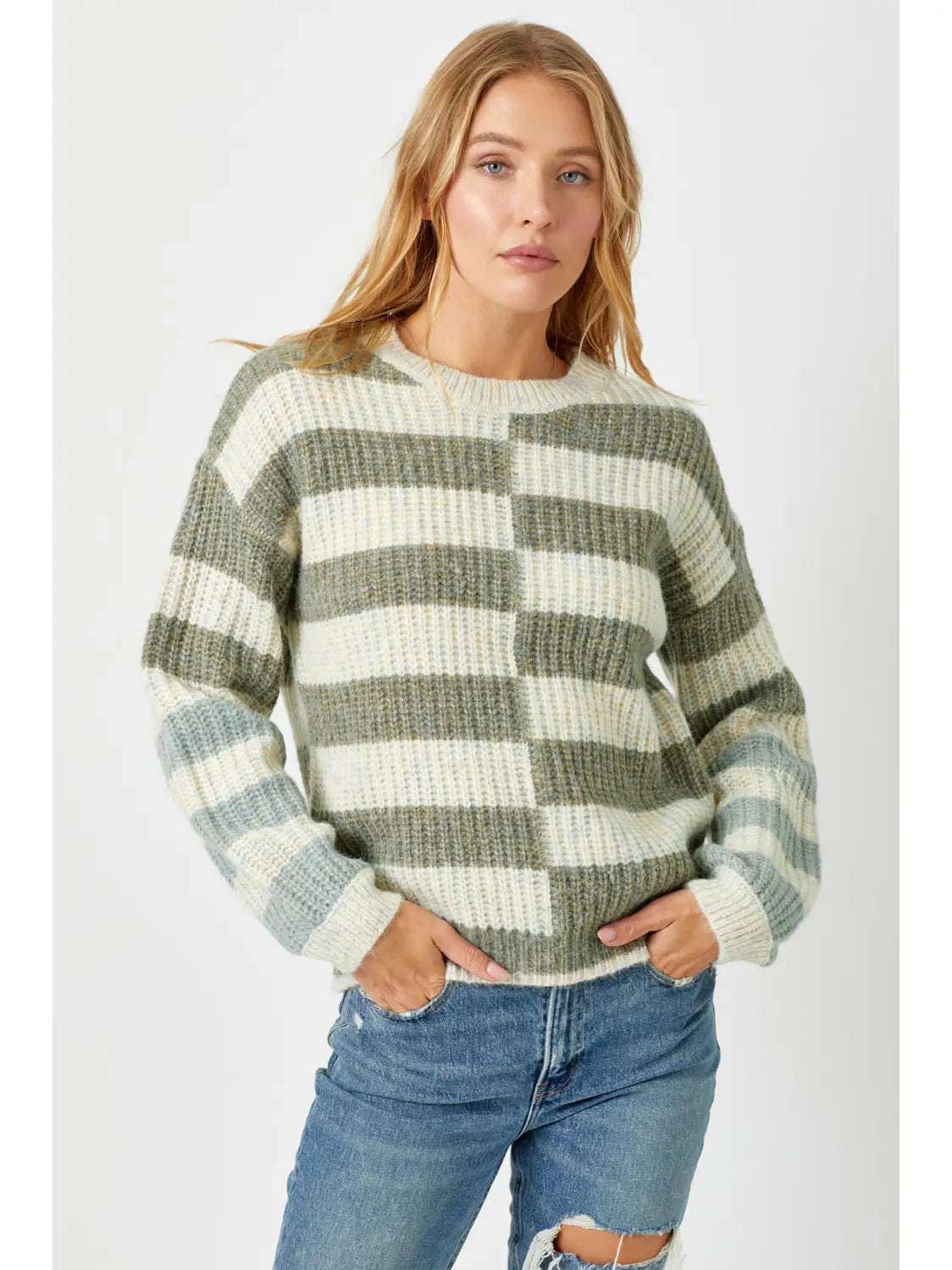 Must-have For Autumn And Winter Multi Stripe Sweater Top