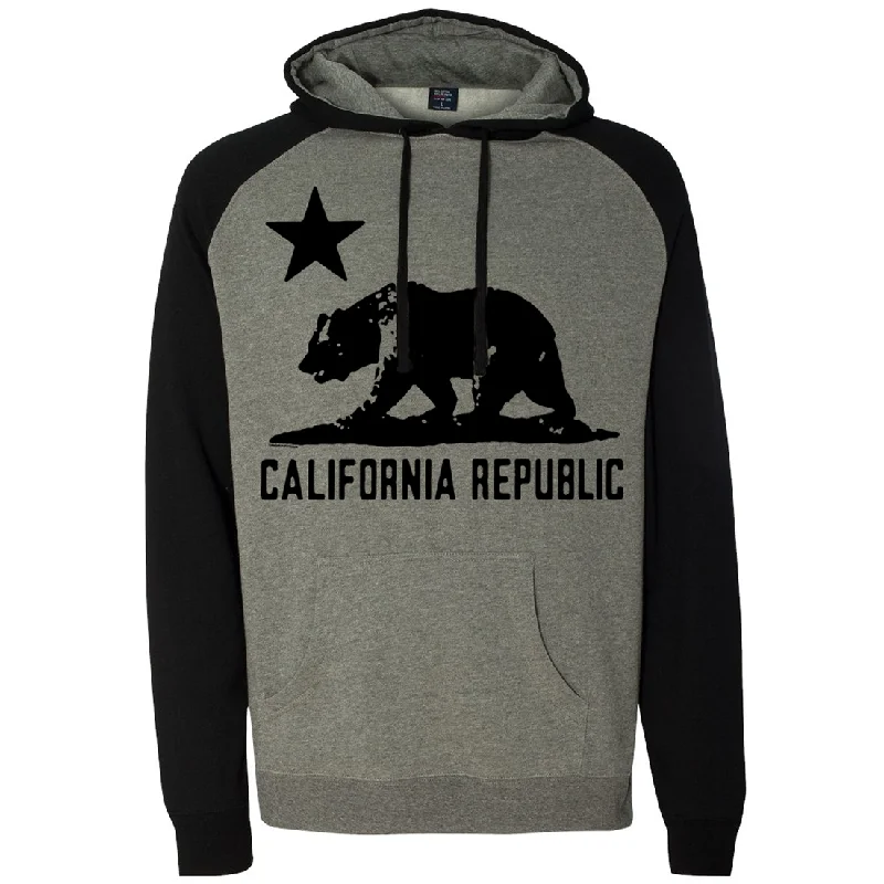 Luxury Fashion California Republic Black Oversized Silhouette Raglan Hoodie