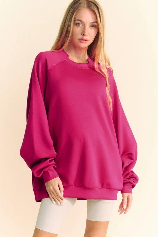 Wearable At Home Or Out Davi & Dani Round Neck Raglan Sleeve Sweatshirt