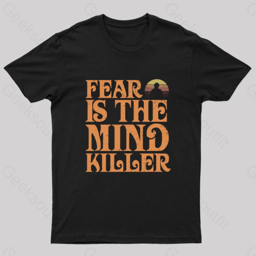 Floral Prints Fear is The Mind Killer Nerd T-Shirt