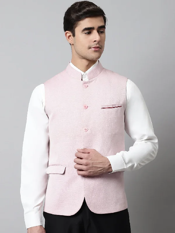 Fashion Expert Mens Pink Waist Coat