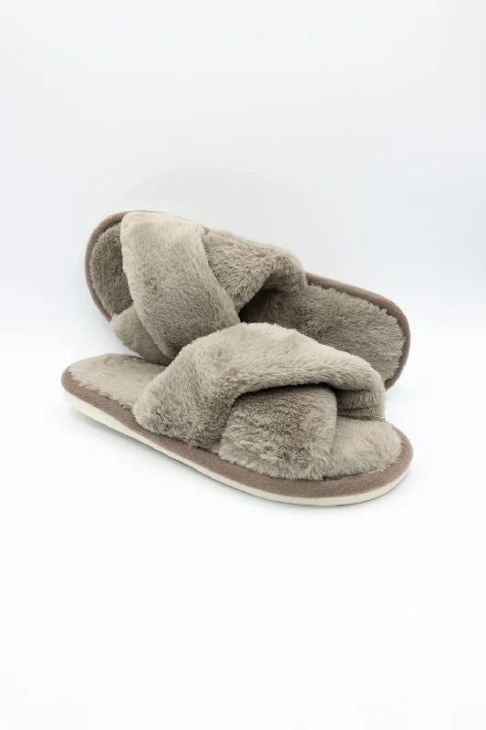 New Products Cross Slippers for Women in Taupe | WSL220156TPE