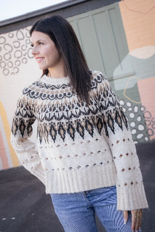 All-Day Outfits Suzette Fair Isle Sweater, Brown Multi | Steve Madden