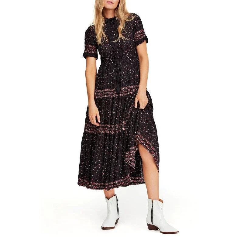 Playful Style Free People Women's Rare Feeling Pleated Maxi Dress Darkpurple Size Small Playful Style Free People Women's Rare Feeling Pleated Maxi Dress Darkpurple Size Small