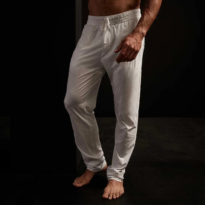 Classic Choice Luxe Lotus Jersey Tapered Lounge Pant - White