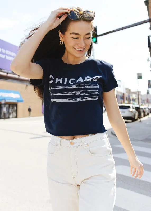 Casual And Comfortable Chicago Slugger Vintage Crop T-Shirt