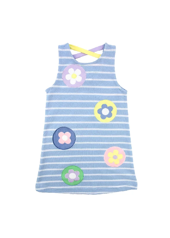 Elegant Series Stripe Knit Dress With Flower Dots