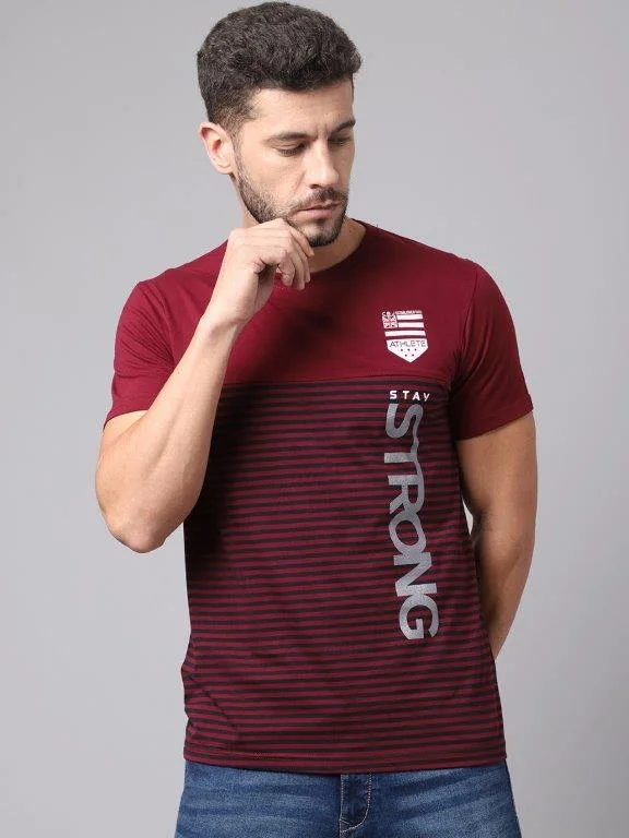 Tropical Style Men Maroon T-Shirt