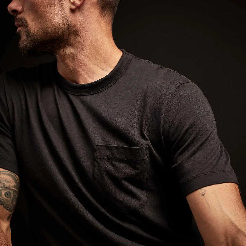 Modern Comfort Brushed Lotus Jersey Pocket Tee - Black