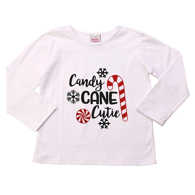 Breezy Outfits Girls L/S Candy Cane Top