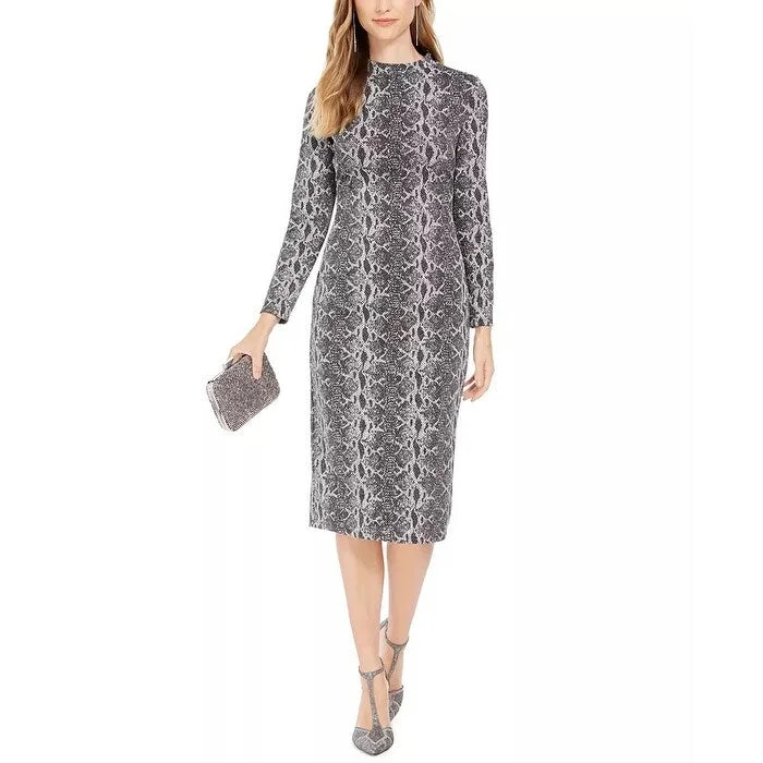Elegant And Lazy INC International Concepts Women's Sheath Midi Dress Grey Size 10