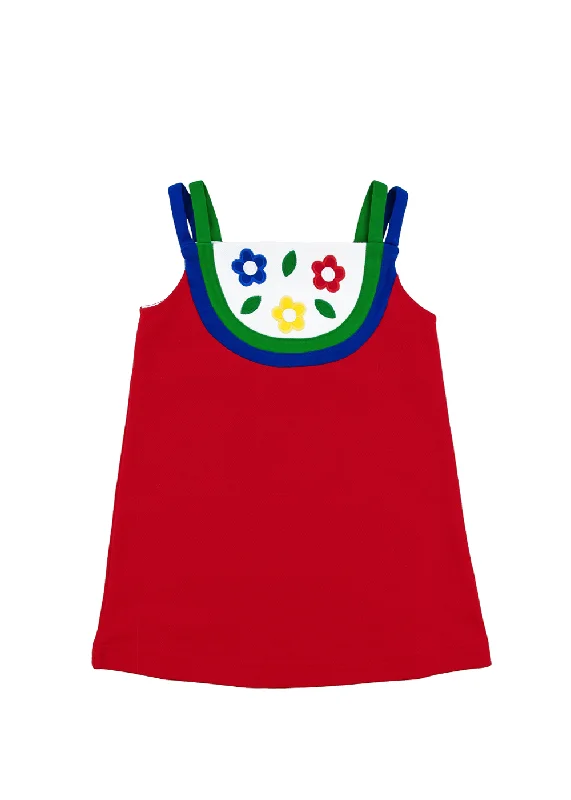 French Style Knit Dress With Flowers