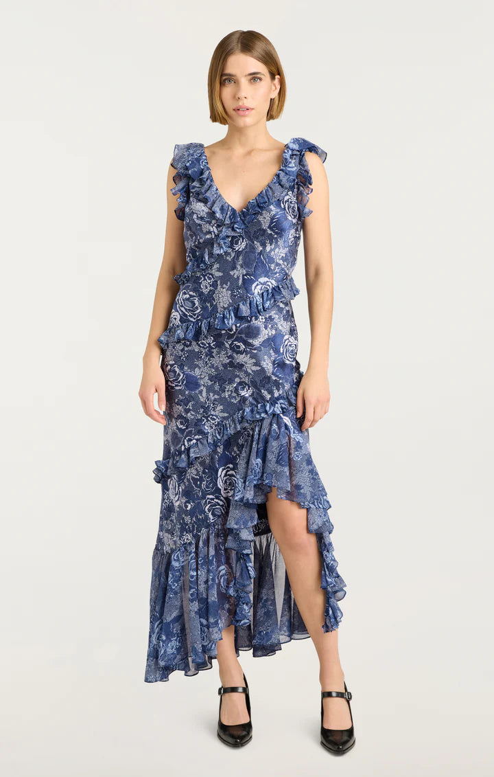 Personalized Design Indigo Floral Ora Dress
