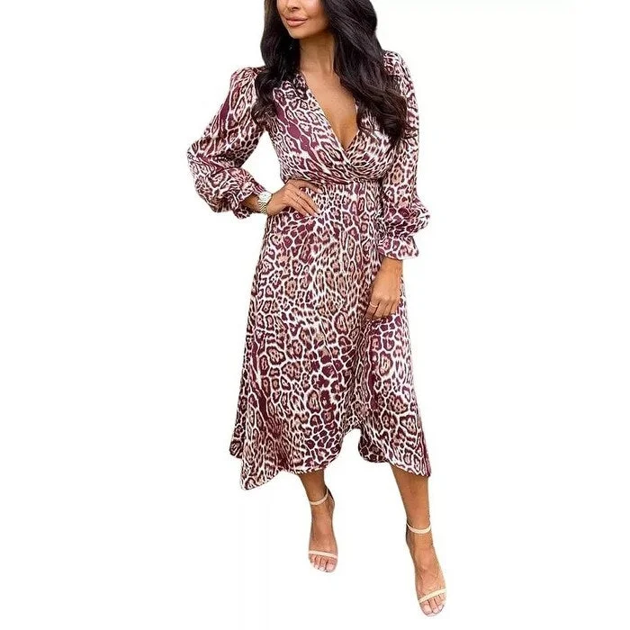 Sexy Fun AX Paris Women's Printed Wrap Midi Dress Purple Size 15