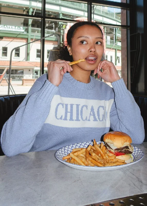 High-quality Styles Chicago Block Stripe Sweater - Powder Blue