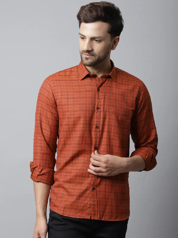 Elegant Style Men's Red Casual Medium Checks Full Sleeve Shirt