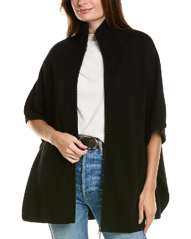 Street Fashion Forte Cashmere Zip Mock Wool & Cashmere-Blend Cardigan