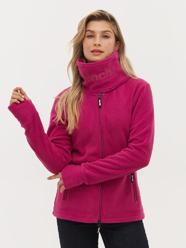 Editorial Design Funnel Microfleece Zip-Up Wrap Neck