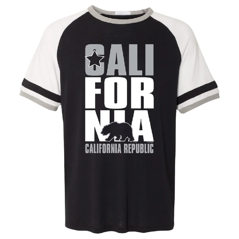 Classic Retro California Republic Silver Jersey Slapshot Tee