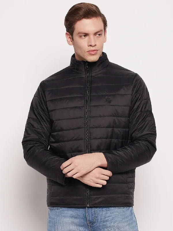 Cute Style Men Black Reversible Jacket