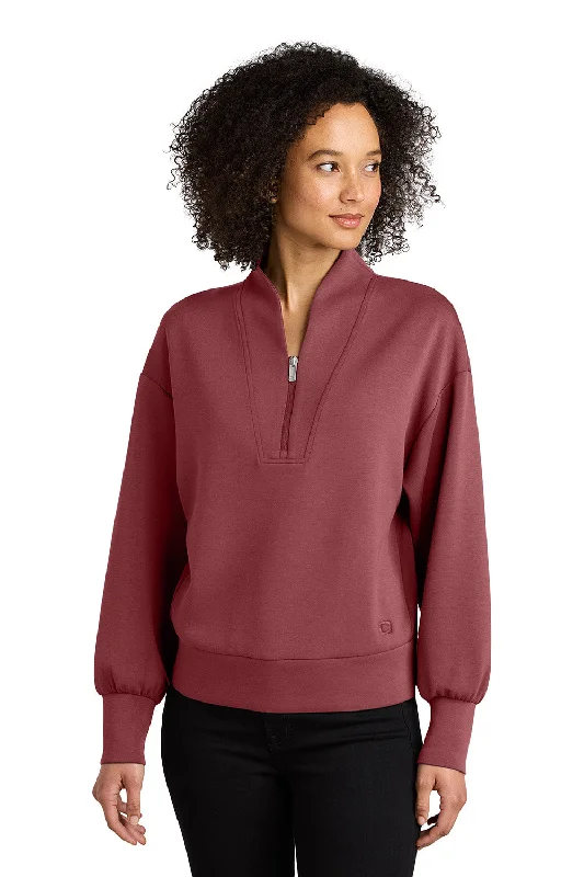 British Style Ogio Womens Transcend 1/4 Zip Sweatshirt - Soft Ruby Red - New