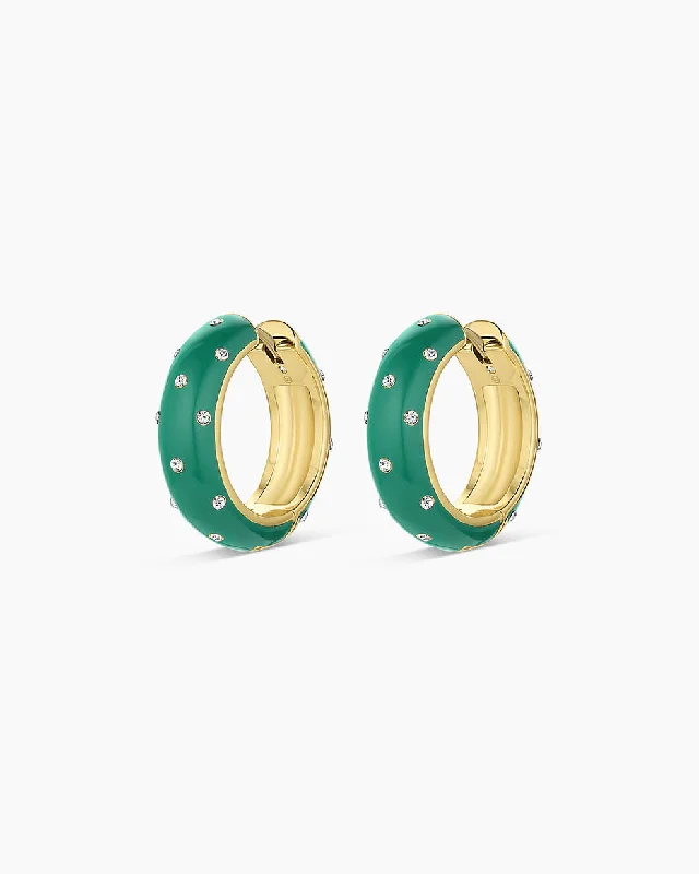Elegant Temperament Gorjana Noel Shimmer Hoops in Emerald