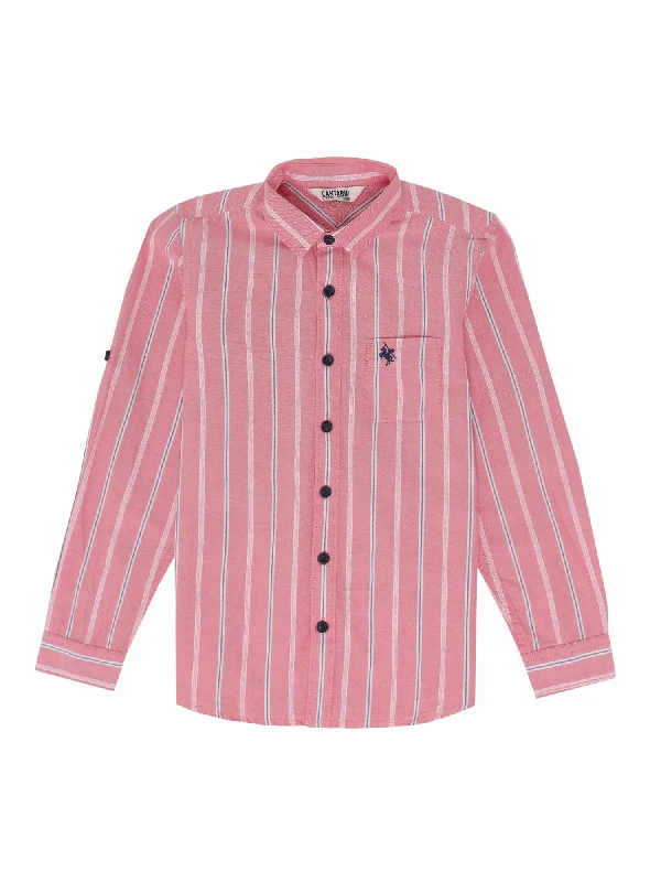 Trendy Comfort Wear Boys Pink Shirt