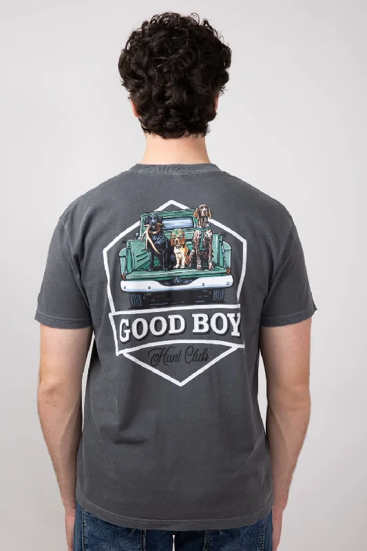 Simple Solid Color Hunt Club Dog T-Shirt for Men in Pepper | 2207-PEPPER