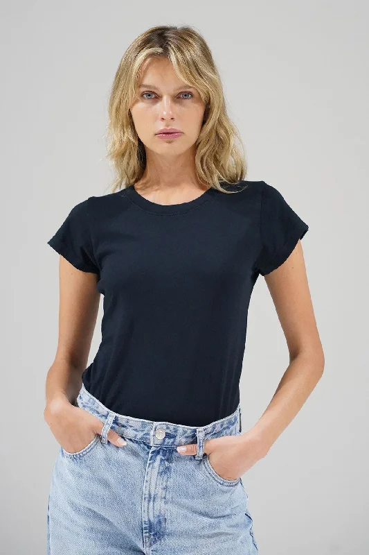 Elegant Design LNA Fitted Cotton Classic Crew in Black