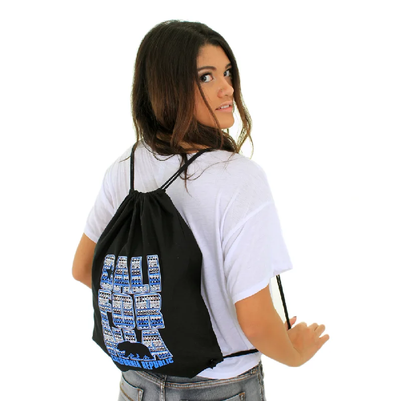 Must-have For Fashion California Republic Aztec Cotton Canvas Drawstring Backpack