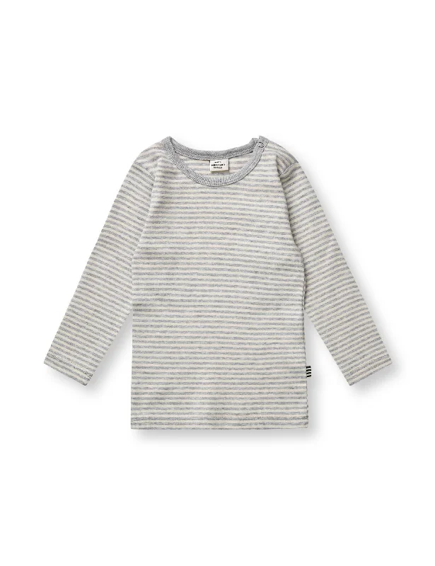 Classic Style Soft Striped Rib Tobinino, Off White / Grey Mel