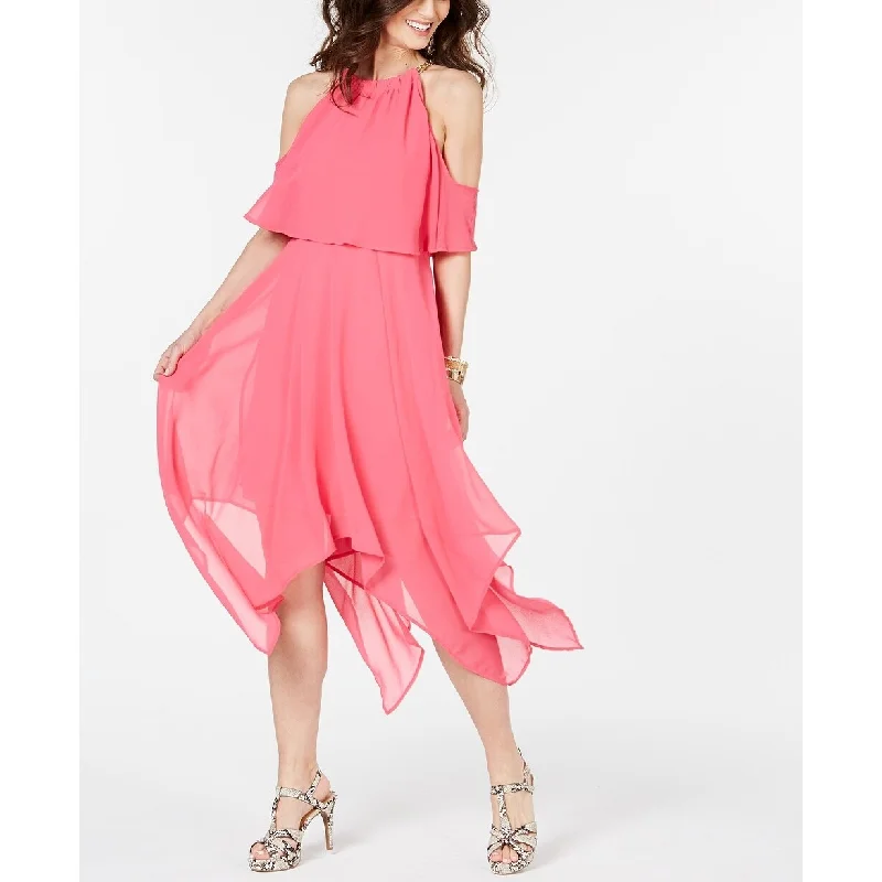 Street Fashion Thalia Sodi Women's Chain Neck Off The Shoulder Maxi Dress Pink Size Small Street Fashion Thalia Sodi Women's Chain Neck Off The Shoulder Maxi Dress Pink Size Small