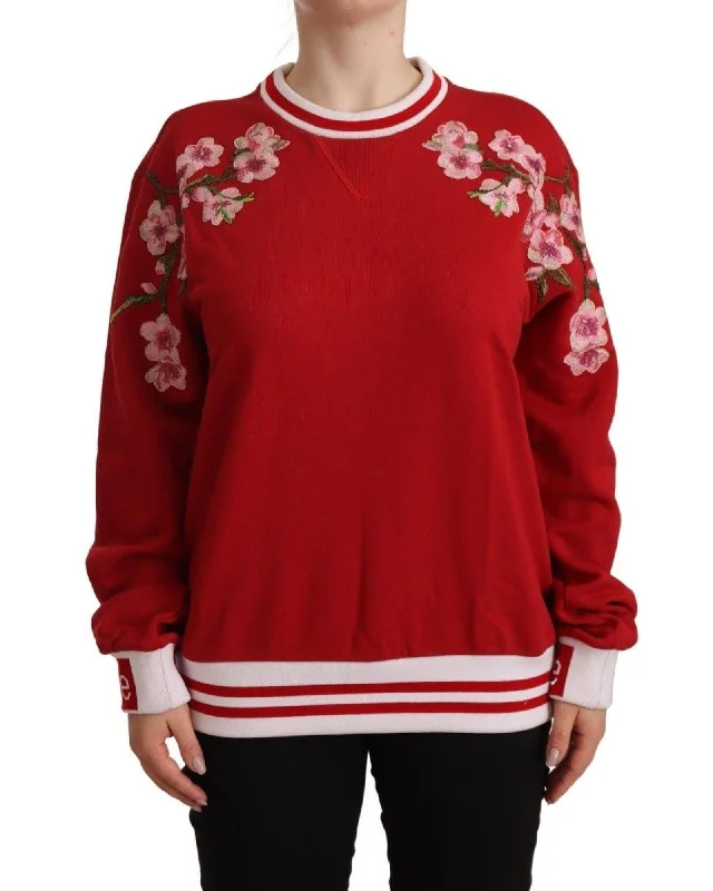 Elegant Design Dolce & Gabbana  Women's Flower Embroidered Sweatshirt