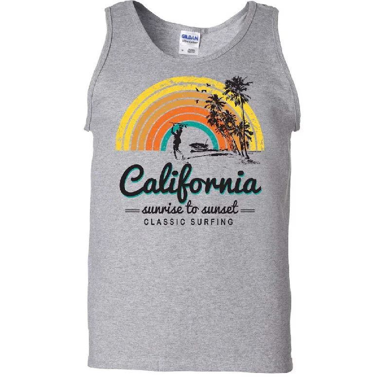 Innovative Design California Classic Sunrise Surfing Asst Colors Tank Top