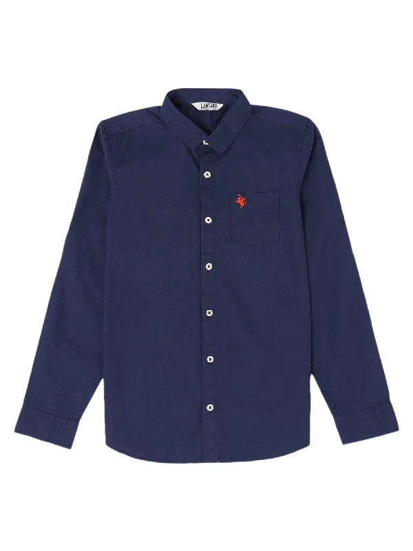 Casual Ease Boy Navy Blue Shirt