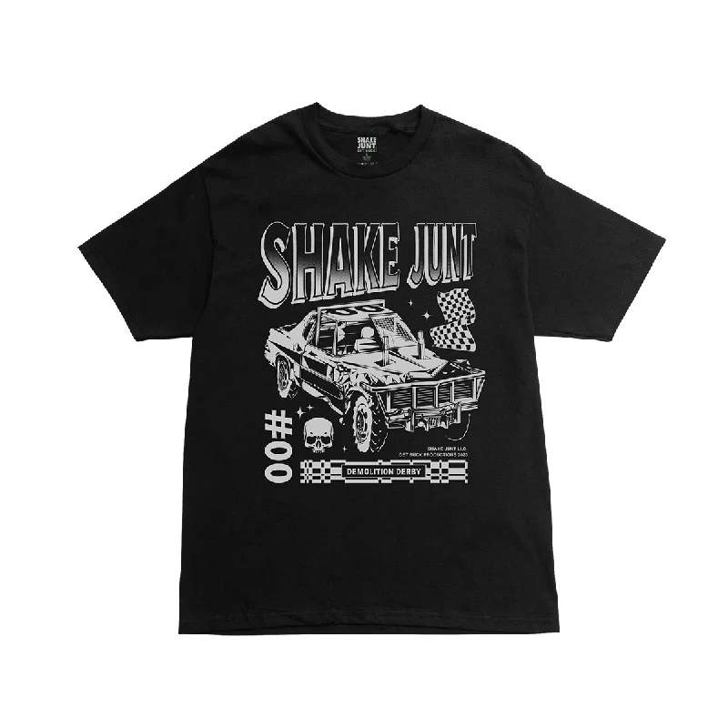 Cozy Street Style Shake Junt Demolition T-Shirt - Black