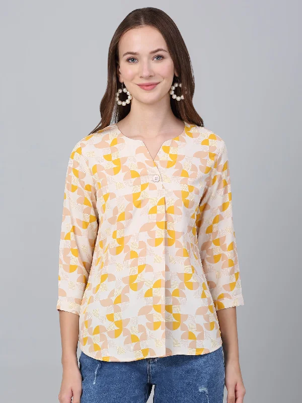 Personalized Series Women Multicolor Printed V-Neck Casual Tunic