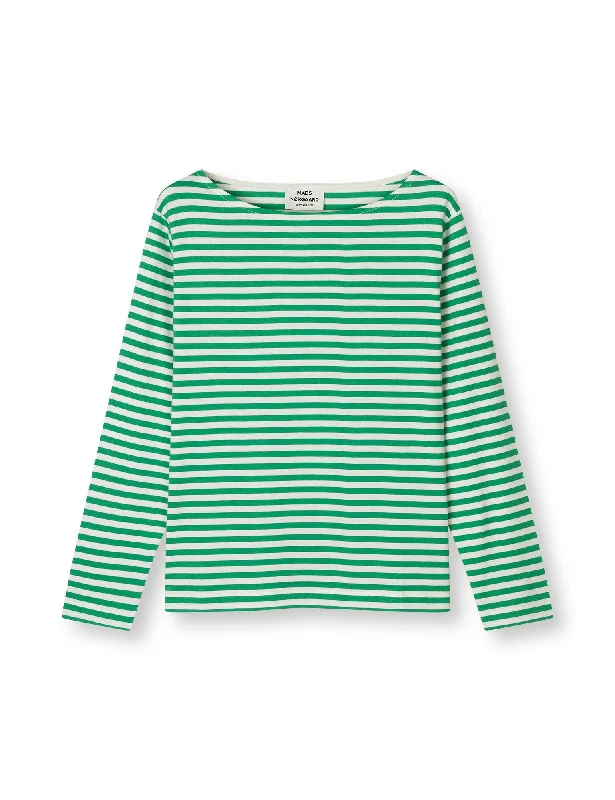Exclusive Customization Soft Single Silke Tee LS, Bright Green/Snow White