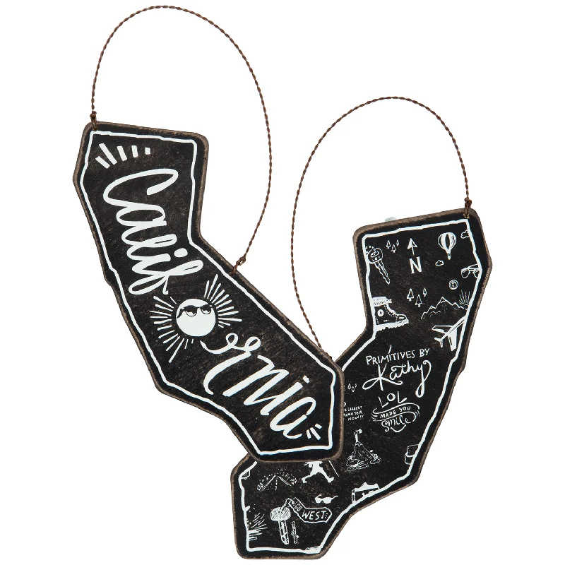Practical Style California State Wooden Ornament