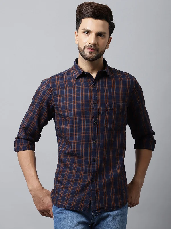 Sporty Wear Men's Mustard Casual Medium Checks Full Sleeve Shirt