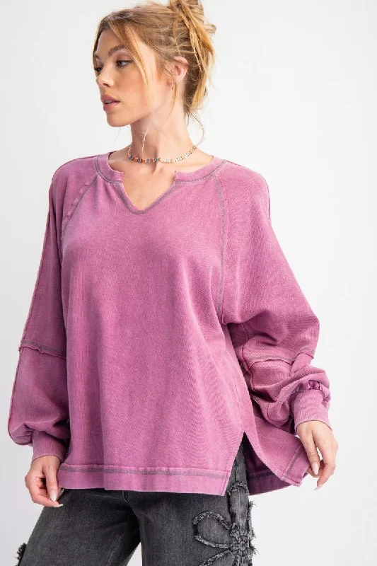 Timeless Comfort Knit Mineral Washed Top